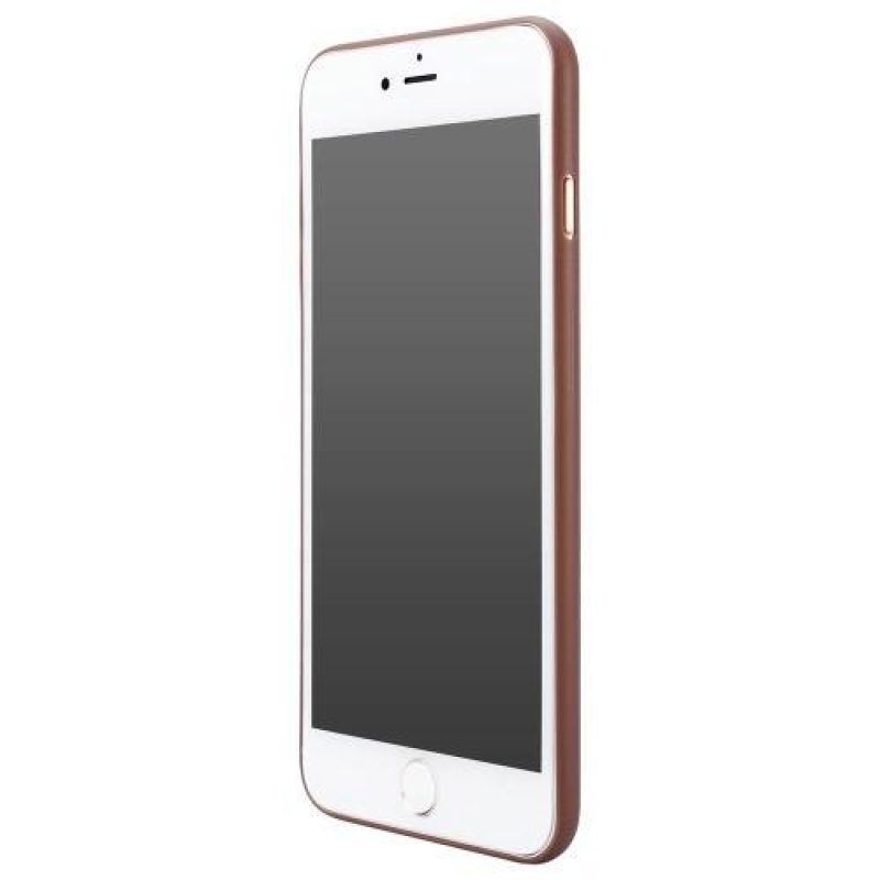 Sleek plastový obal potiahnutý látkou na iPhone 8 Plus a iPhone 7 Plus - hnedý