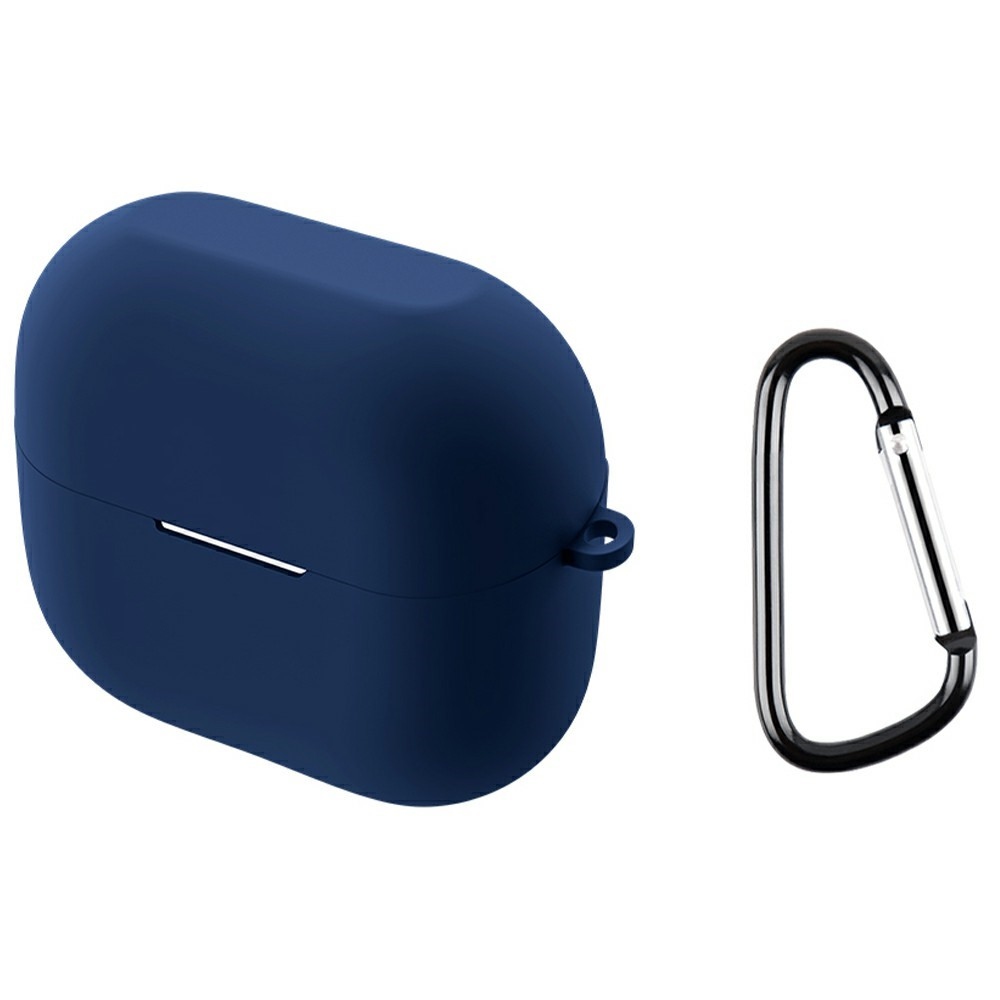 Sleeve silikónový obal s karabínou na Samsung Galaxy Buds3 FE - tmavomodrý