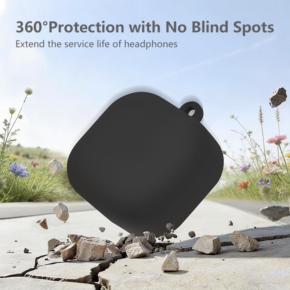 Sleeve silikónový obal s karabínou na Samsung Galaxy Buds4 Pro/Buds4 - čierny