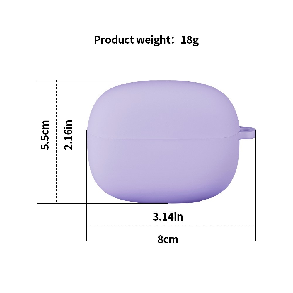 Sleeve silikónový obal s karabínou na Xiaomi Redmi Buds 8 Pro - fialový