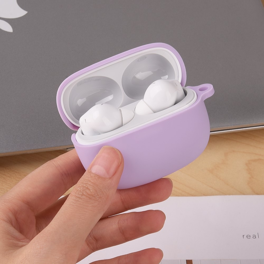 Sleeve silikónový obal s karabínou na Xiaomi Redmi Buds 8 Pro - fialový