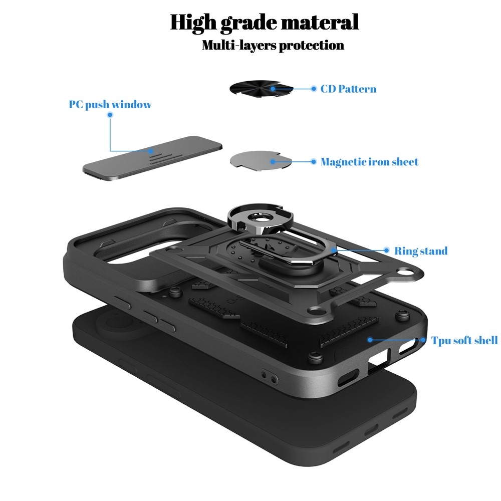 Slide odolný kryt na Google Pixel 11 Pro/11 - čierny