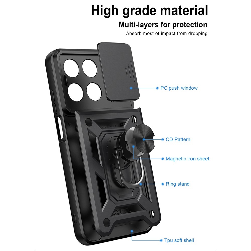 Slide odolný kryt na Motorola Moto G57 Power 5G - čierny