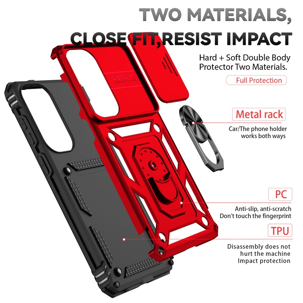 Slide odolný kryt na Samsung Galaxy S26+ - červený