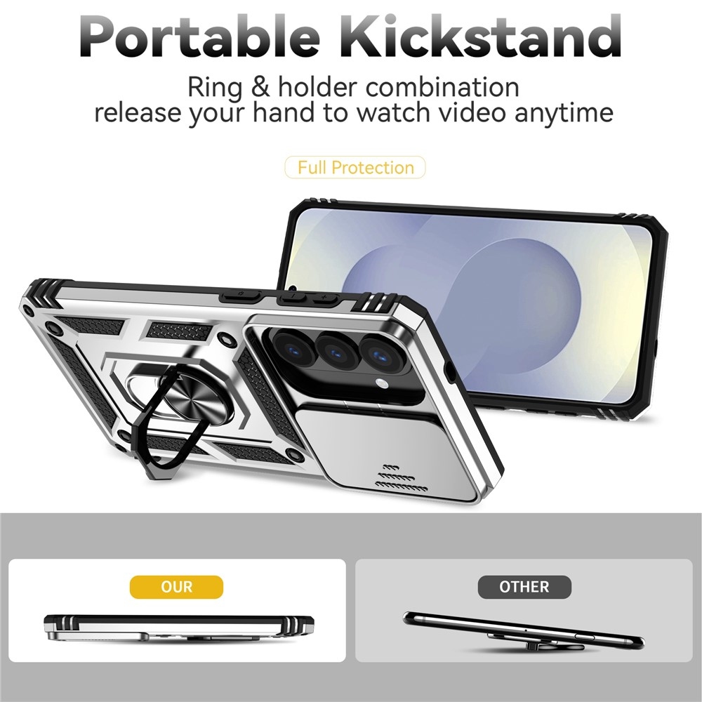 Slide odolný kryt na Samsung Galaxy S26+ - strieborný