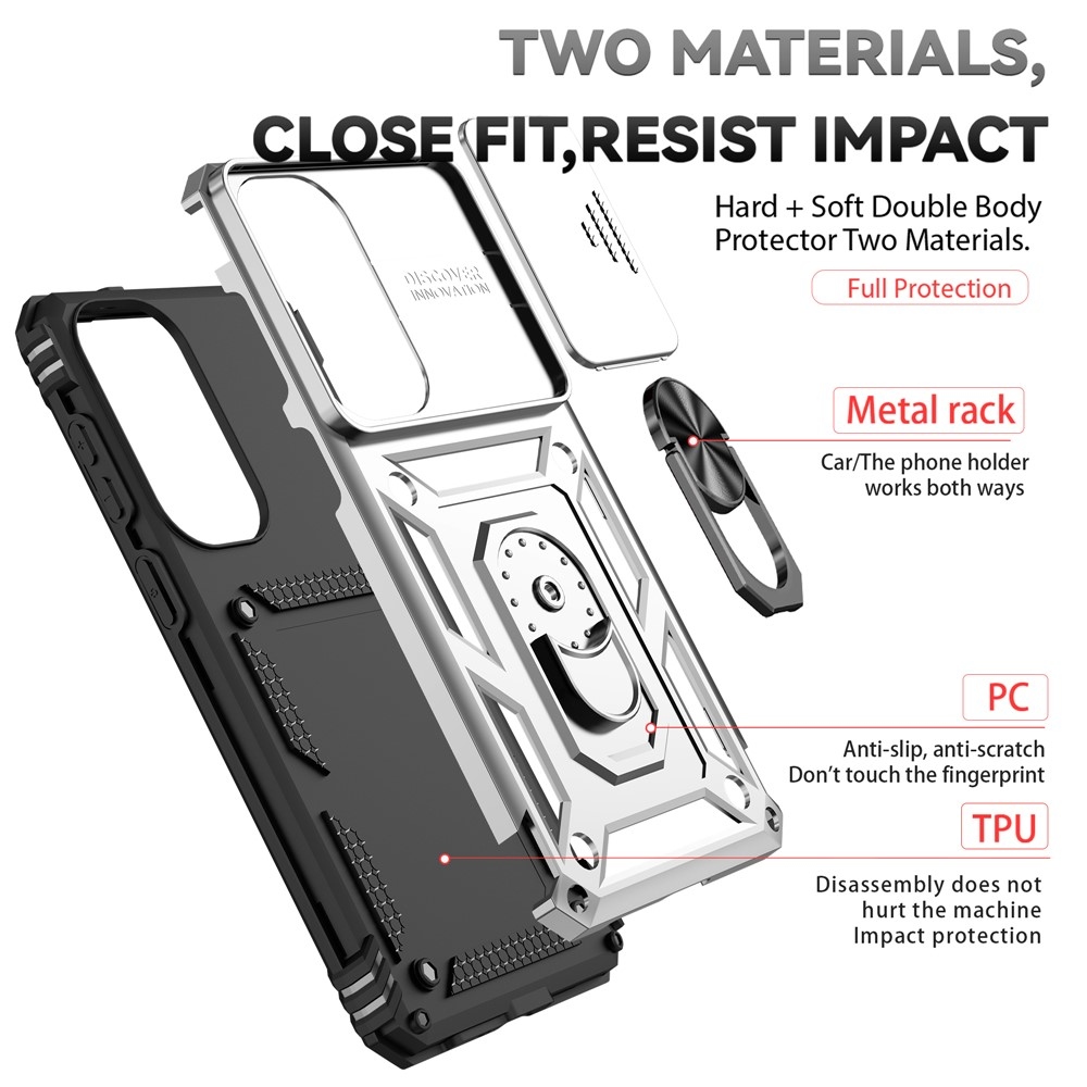 Slide odolný kryt na Samsung Galaxy S26+ - strieborný