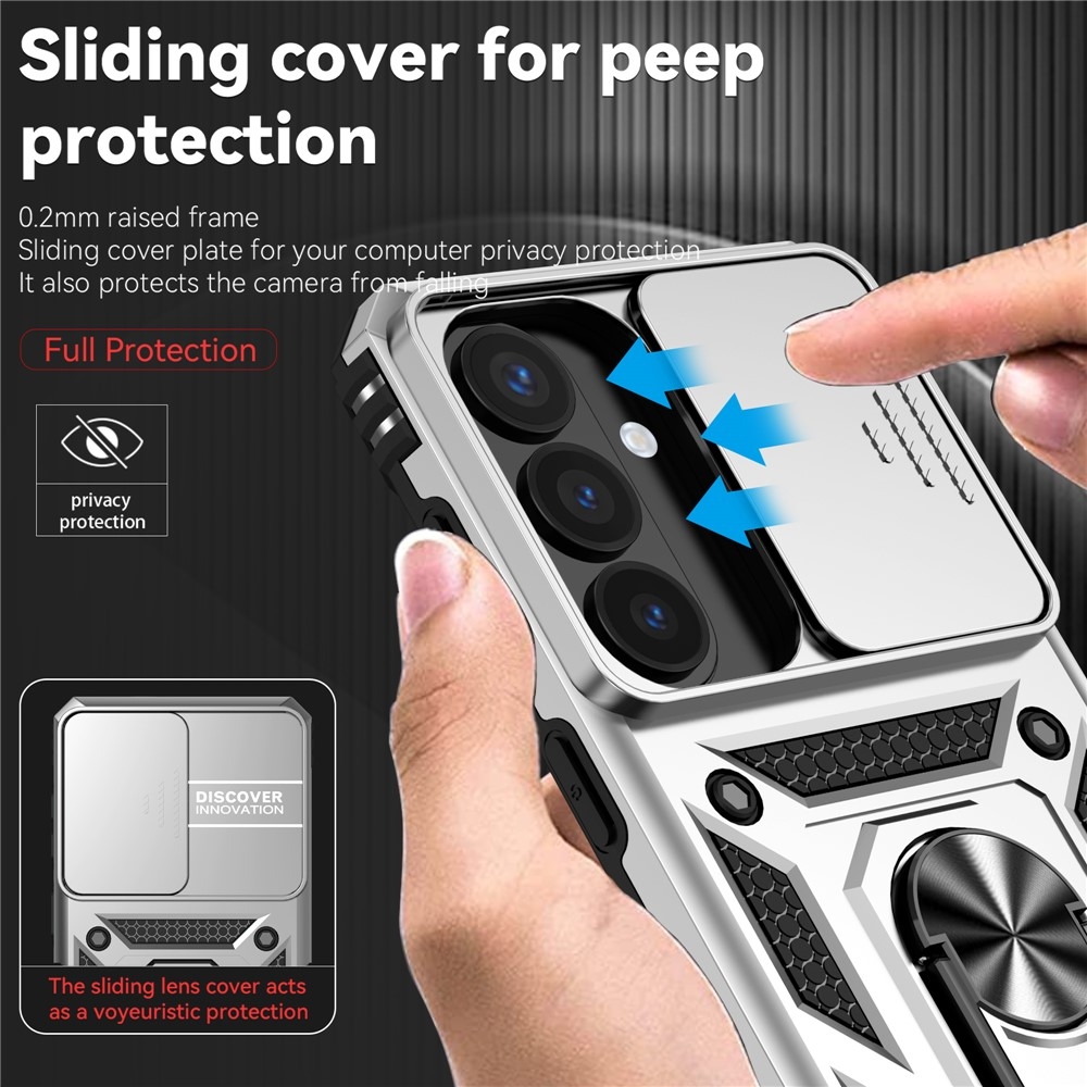 Slide odolný kryt na Samsung Galaxy S26 - strieborný