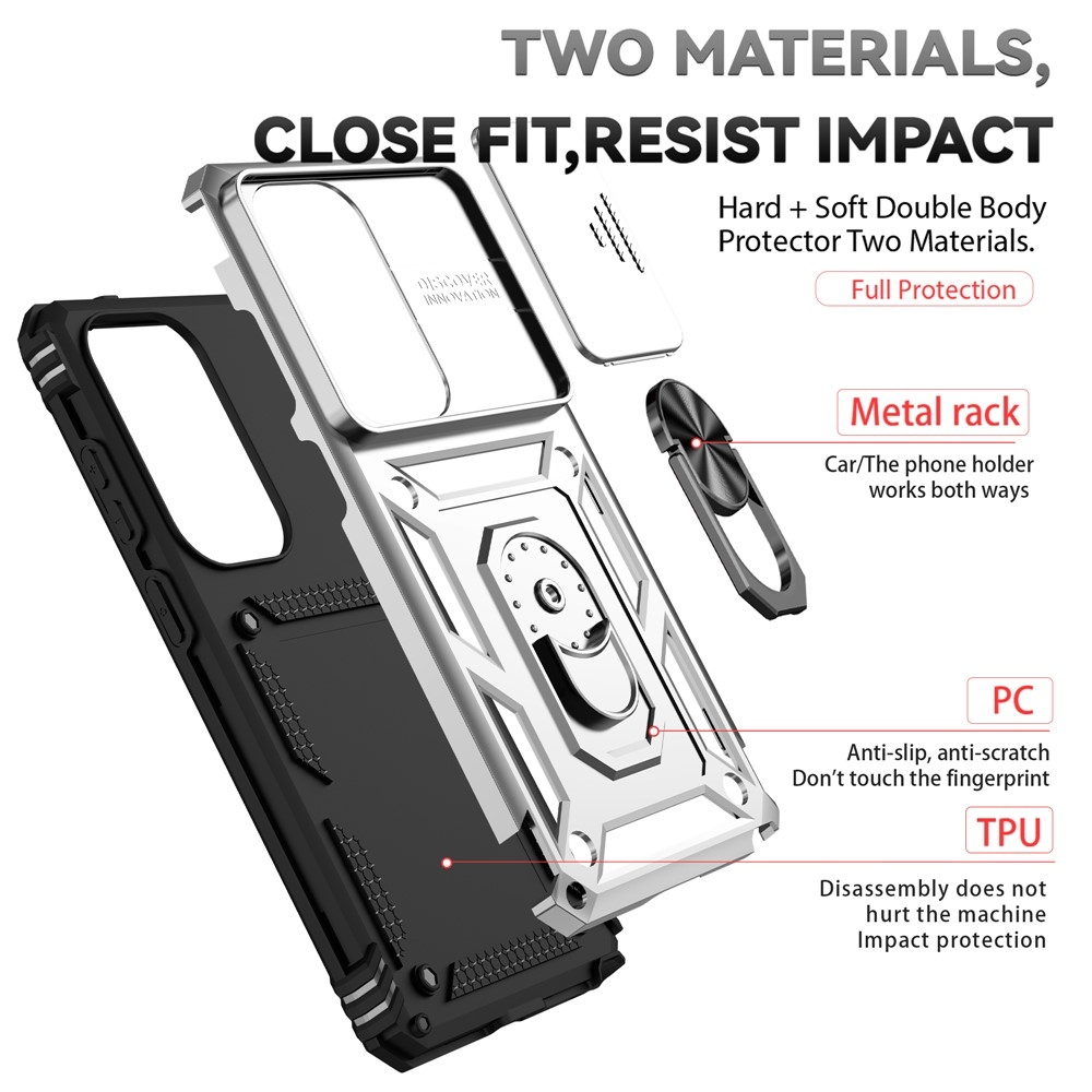 Slide odolný kryt na Samsung Galaxy S26 Ultra - strieborný