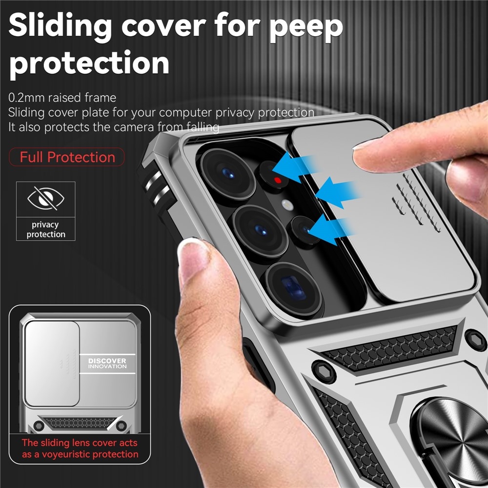 Slide odolný kryt na Samsung Galaxy S26 Ultra - strieborný