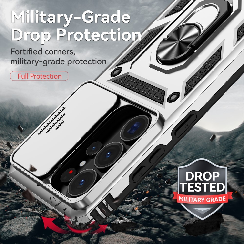 Slide odolný kryt na Samsung Galaxy S26 Ultra - strieborný