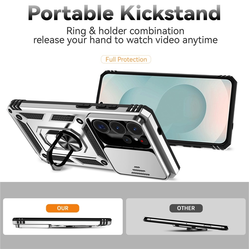 Slide odolný kryt na Samsung Galaxy S26 Ultra - strieborný