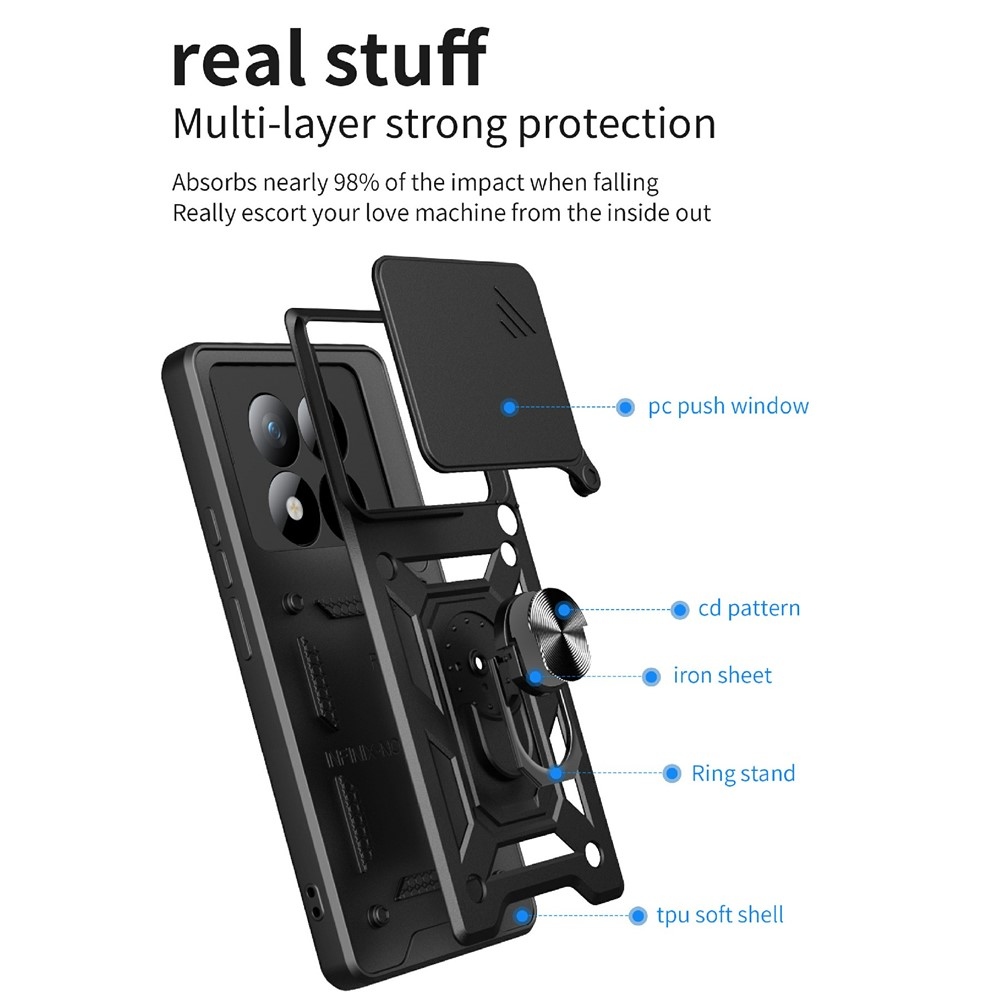 Slide odolný kryt na Xiaomi Redmi Note 15 Pro+ 5G - čierny