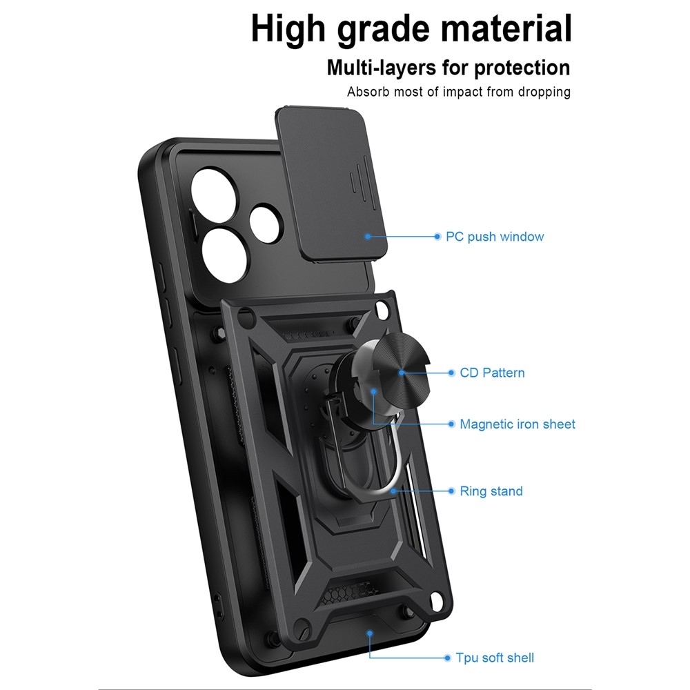 Slide odolný kryt na Xiaomi Redmi Note 17 4G/5G - čierny