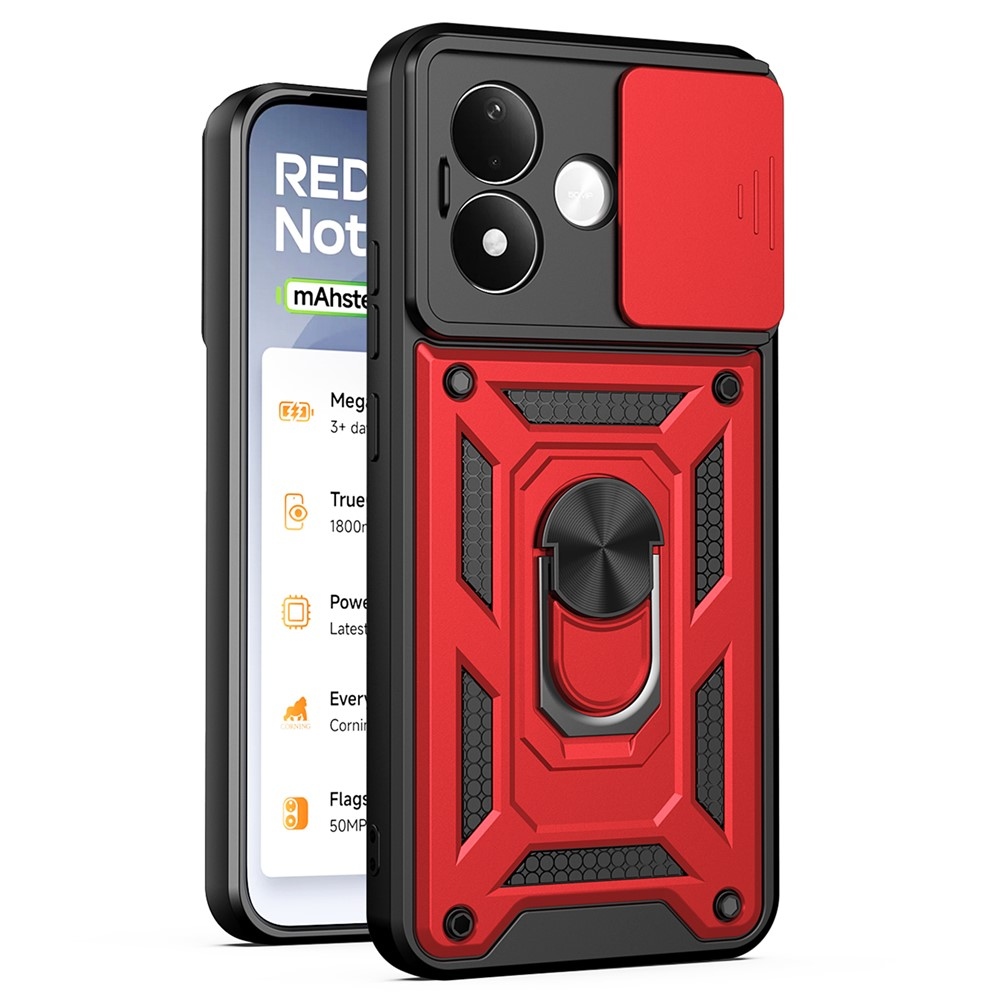 Slide odolný kryt na Xiaomi Redmi Note 17 4G/5G - červený
