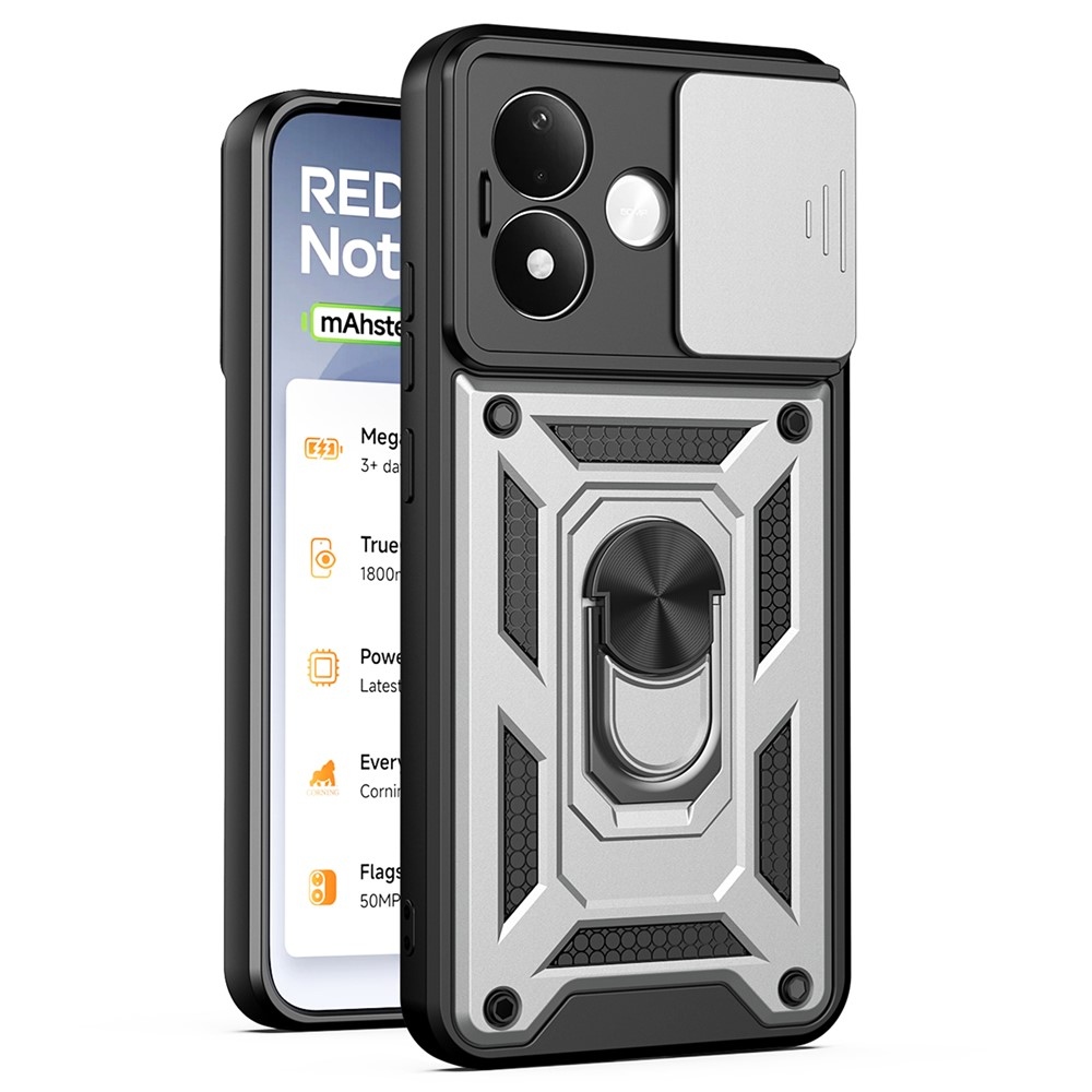 Slide odolný kryt na Xiaomi Redmi Note 17 4G/5G - strieborný