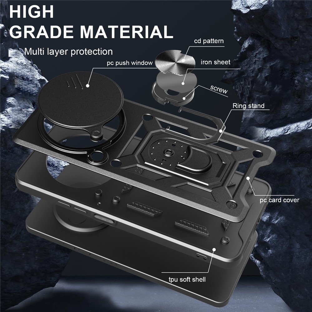 Slide odolný kryt na ZTE Blade A75 5G - čierny