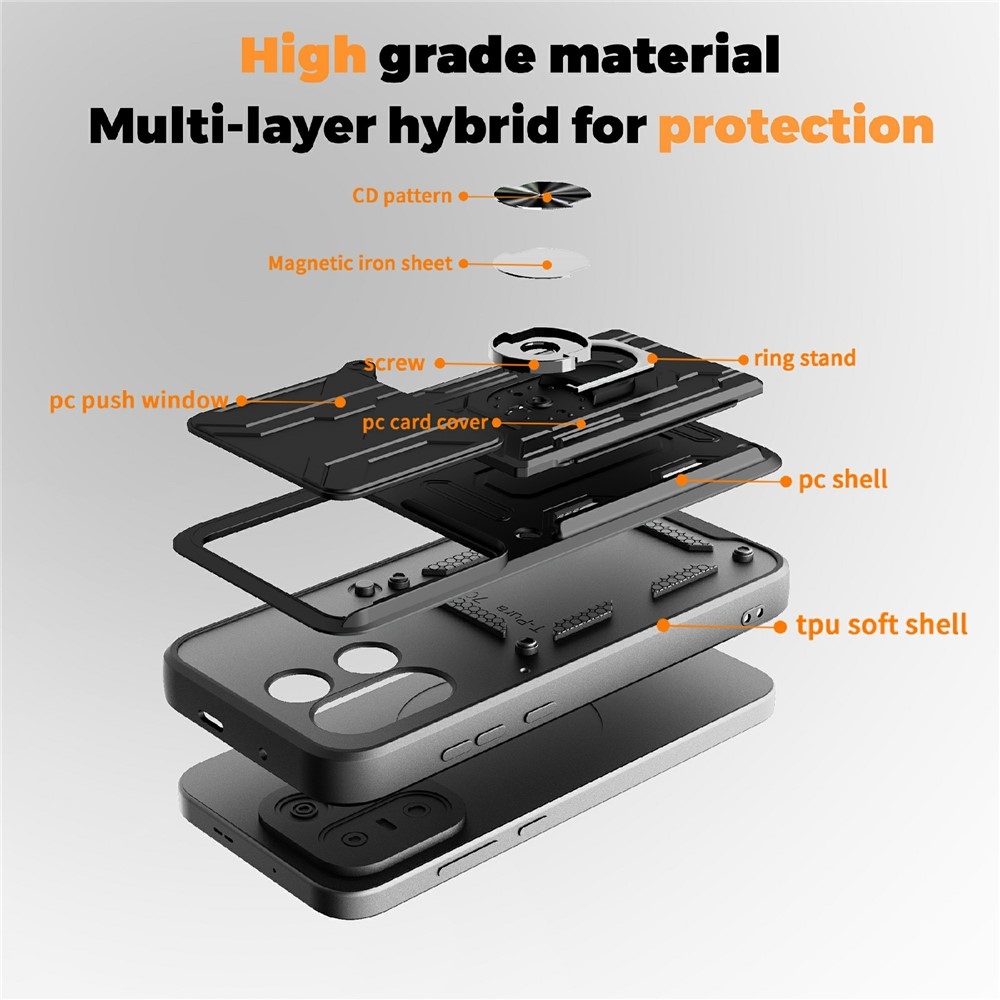 Slider odolný kryt na OnePlus 15 5G - čierny