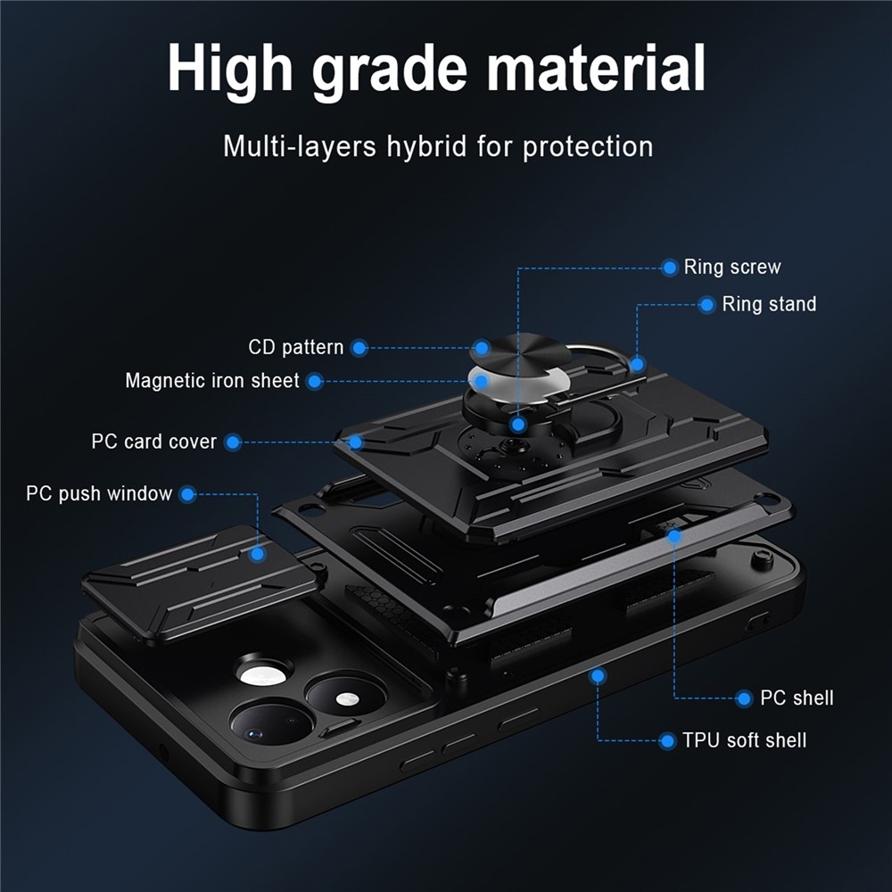 Slider odolný kryt na Xiaomi Redmi Note 17 Pro 5G - čierny