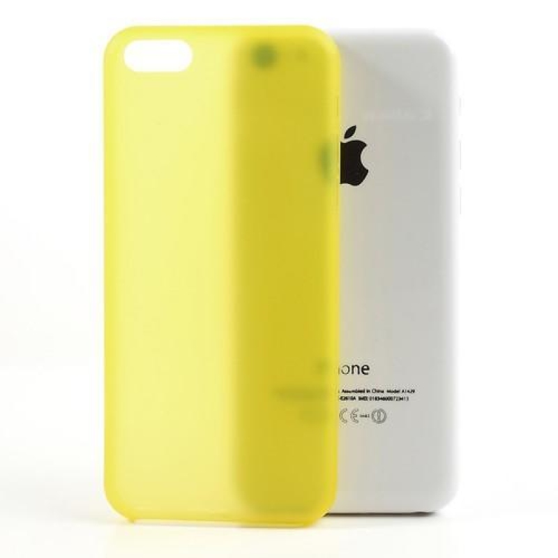 Slim plastový obal na iPhone 5C - žltý