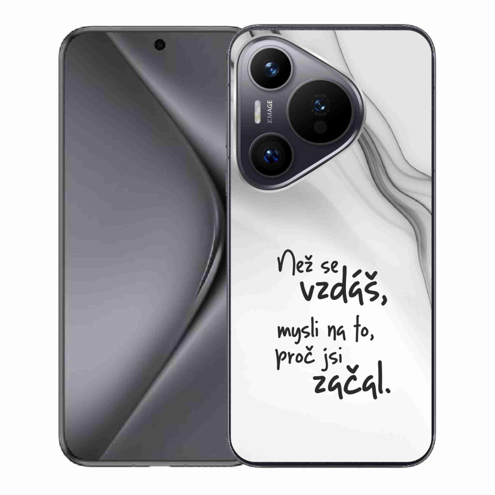 Gélový kryt mmCase na Huawei Pura 70 - citát 2 biele pozadie