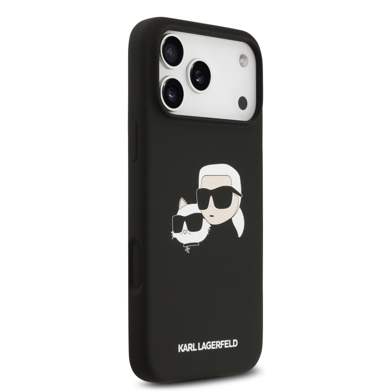 Karl Lagerfeld Liquid Silicone Double Heads MagSafe zadný kryt pre iPhone 17 Pro Max Black