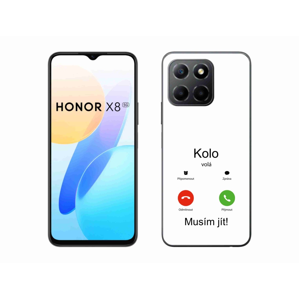 Gélový kryt mmCase na Honor X8 5G/Honor 70 Lite 5G - kolo volá biele pozadie