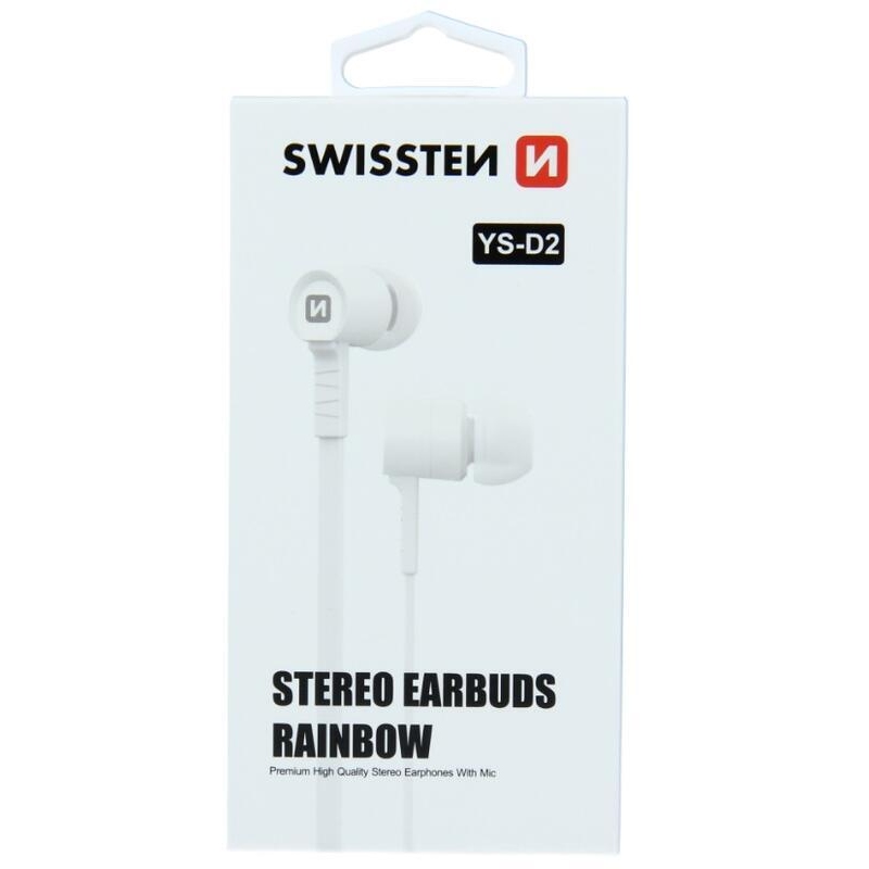 Sluchátka swissten earbuds rainbow YS-D2 - bílá