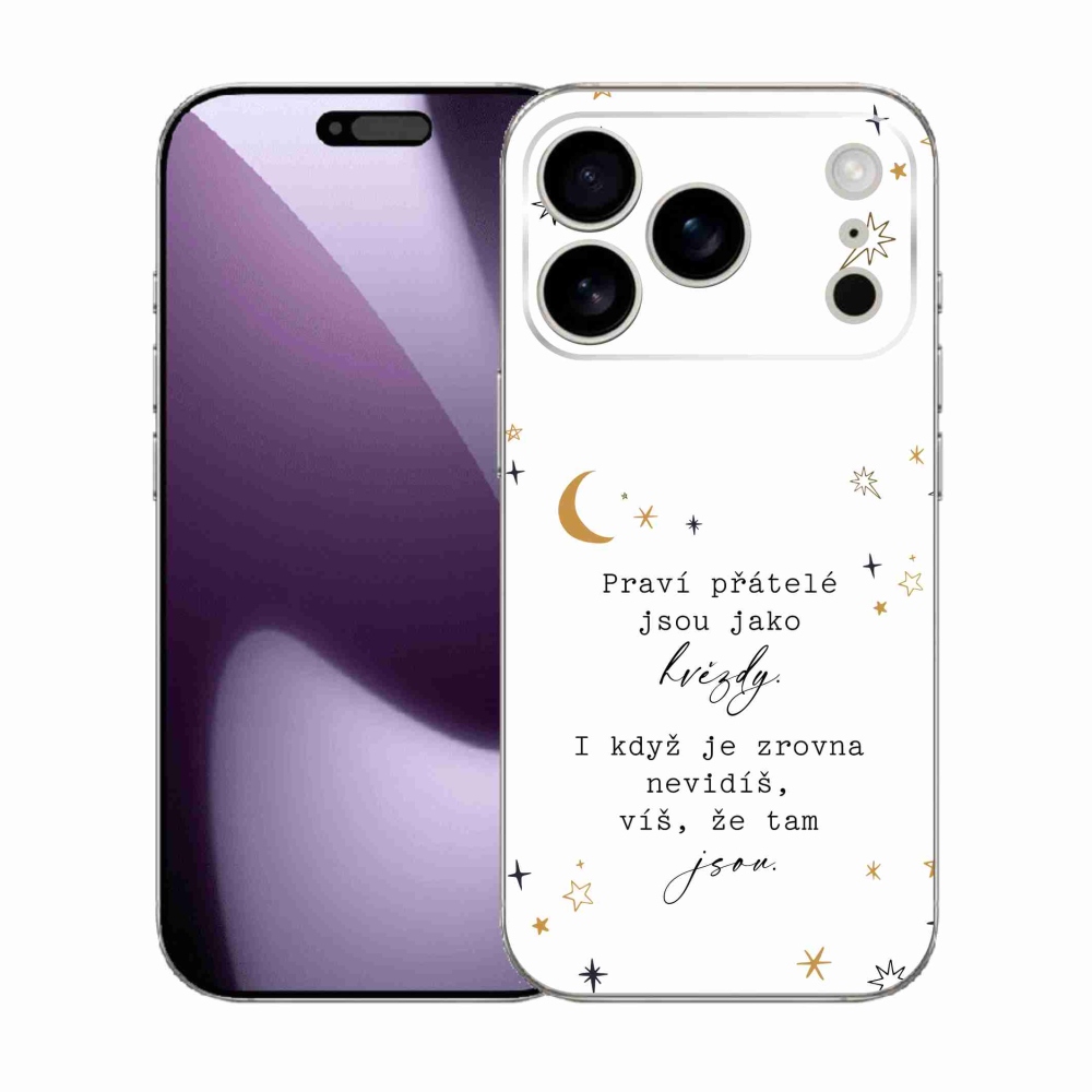 Gélový kryt mmCase na iPhone 17 Pro - citát 6 biele pozadie