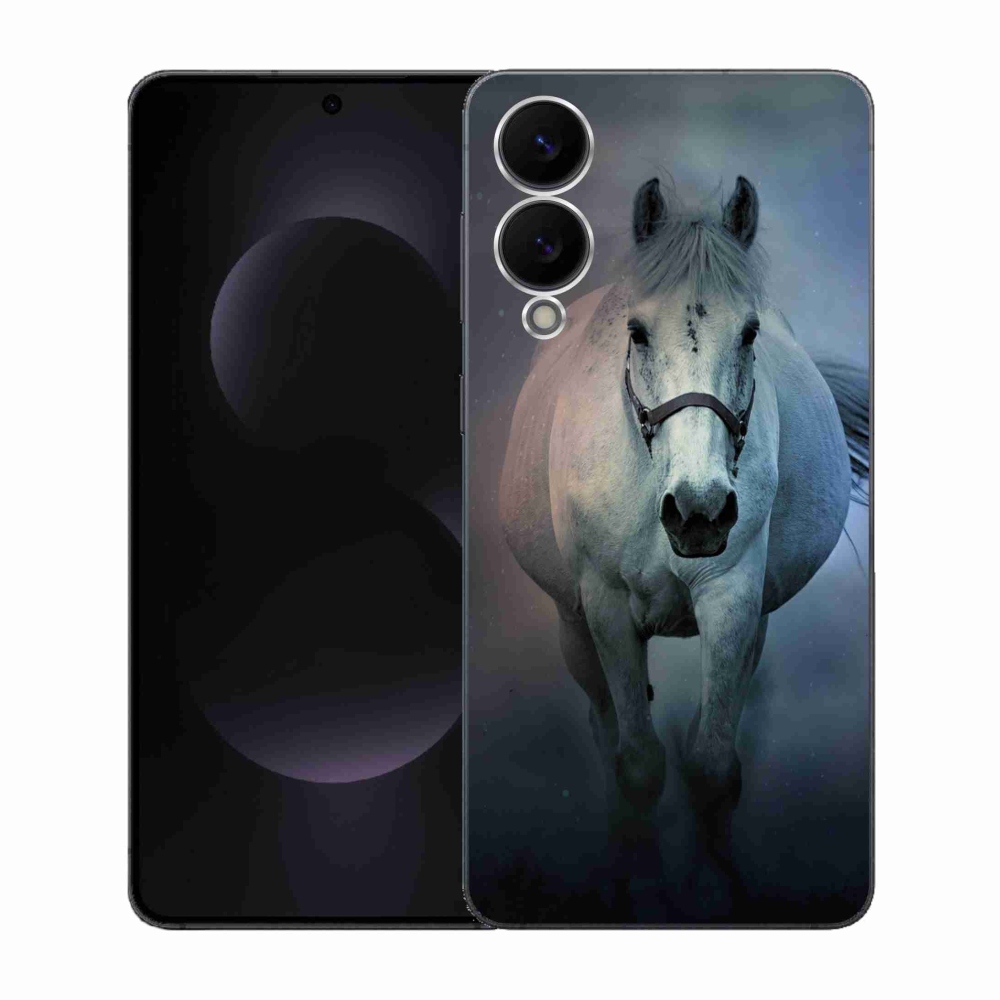 Gélový kryt mmCase na Samsung Galaxy S25 Edge - bežiaci biely kôň