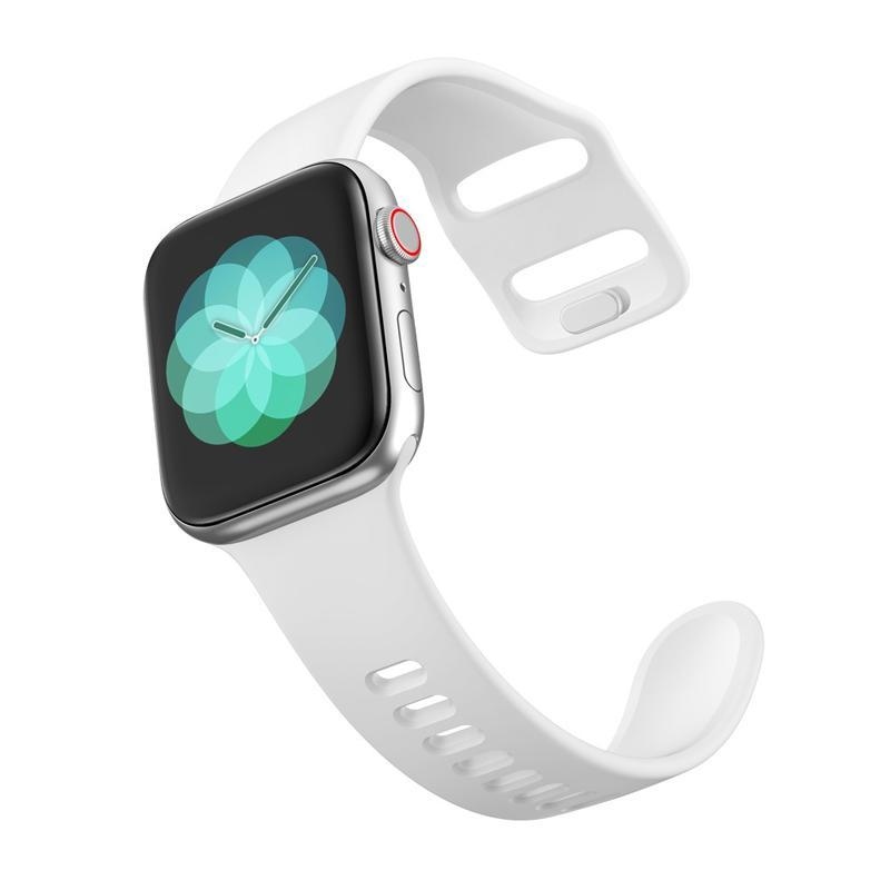 Smart silikónový remienok pre Apple Watch 5/4 40mm, 3/2/1 38mm - biely