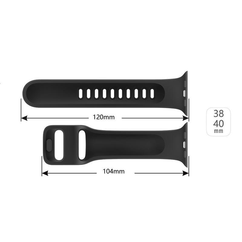 Smart silikónový remienok pre Apple Watch 5/4 40mm, 3/2/1 38mm - čierny