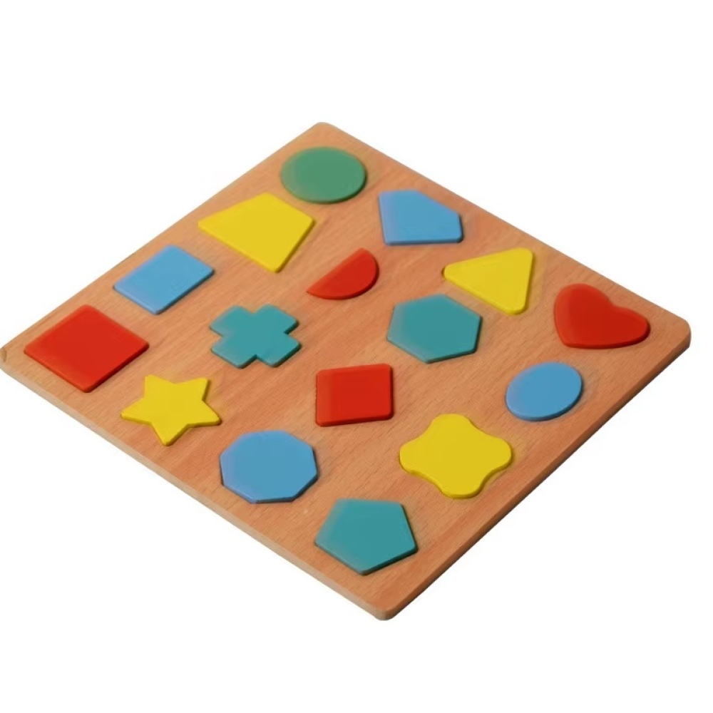 Drevené puzzle pre deti - geometrické tvary