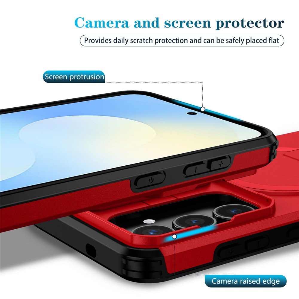 Smooth odolný kryt s MagSafe na Samsung Galaxy S26 FE/S25 FE - červený