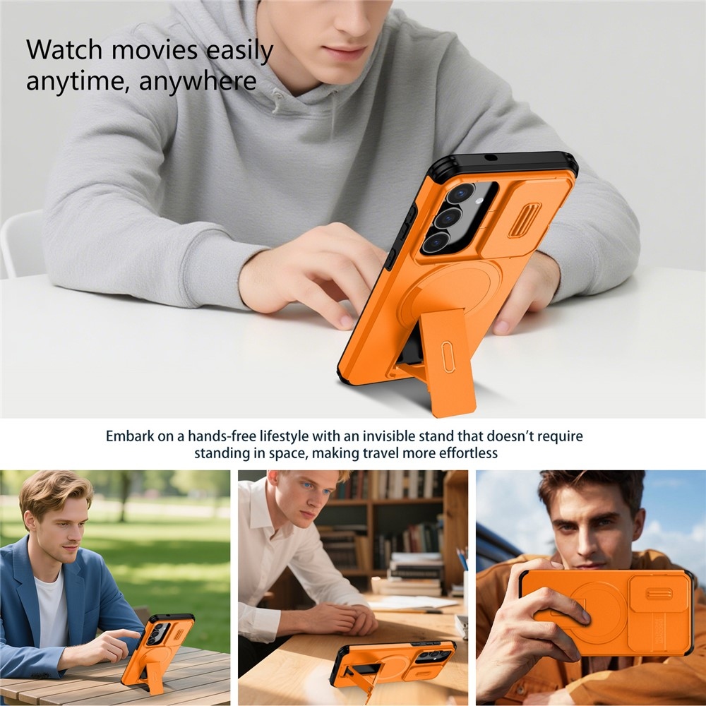 Smooth odolný kryt s MagSafe na Samsung Galaxy S26 FE/S25 FE - oranžový