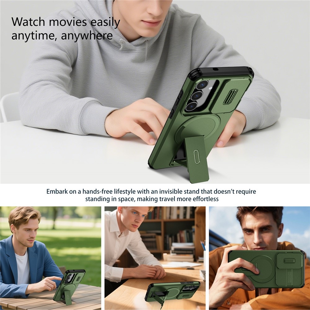 Smooth odolný kryt s MagSafe na Samsung Galaxy S26 FE/S25 FE - zelený
