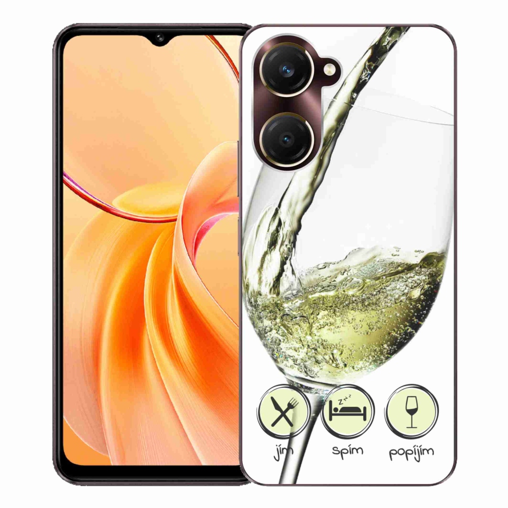 Gélový kryt mmCase na Vivo Y28s 5G - pohár vína bielej