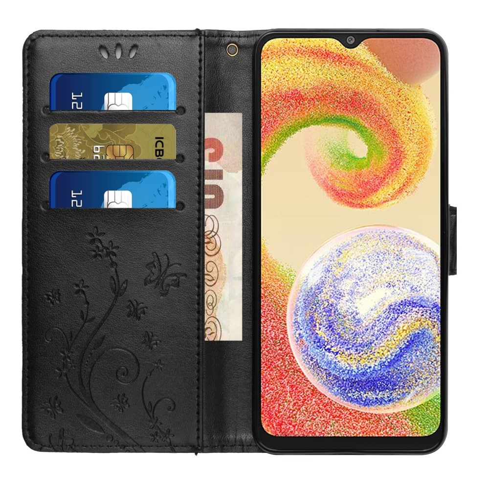 Flowers knižkové púzdro na Samsung Galaxy A06 4G - čierne