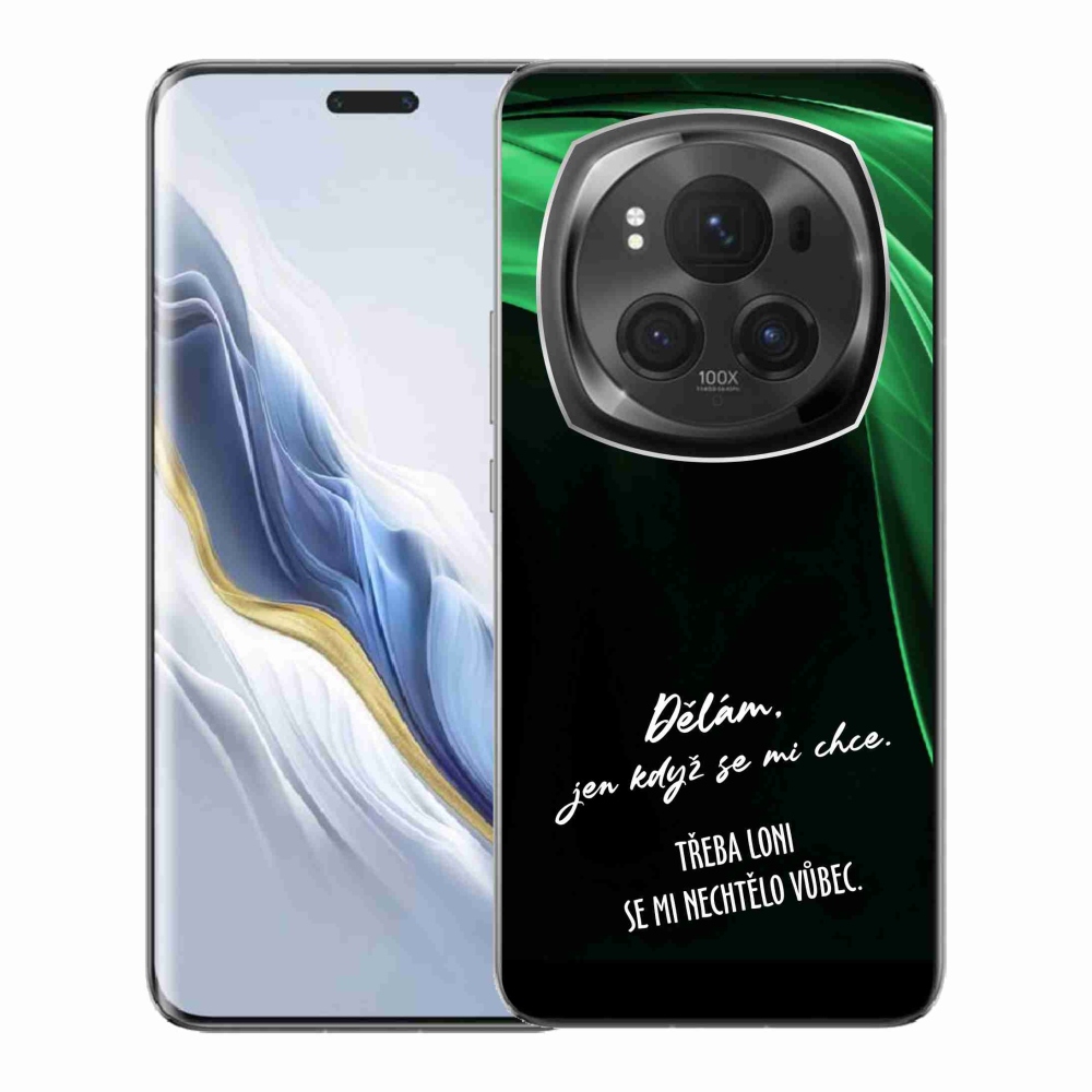 Gélový kryt mmCase na Honor Magic 6 Pro 5G - vtipný text 12 čierne pozadie