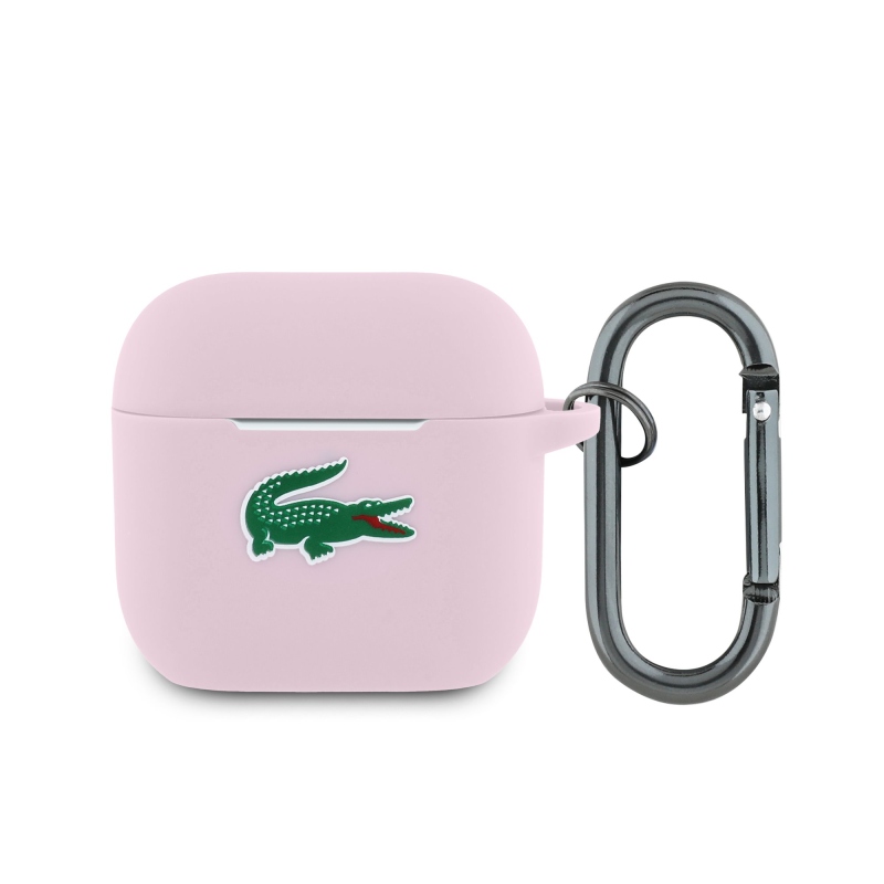 Lacoste Liquid Silicone Croc Logo Case pre AirPods 4 Pink