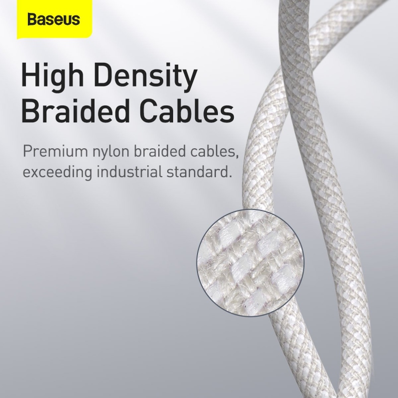 Baseus High Density Braided Series Fast Charging Dátový Kábel USB-C - Lighting 20W 1m White
