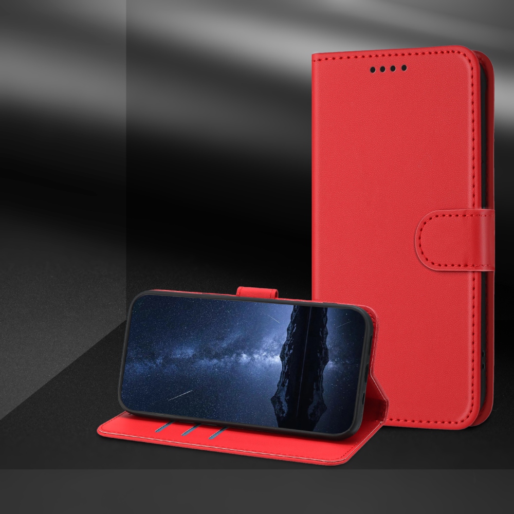 Solid knižkové puzdro na Xiaomi 17 Ultra - červené