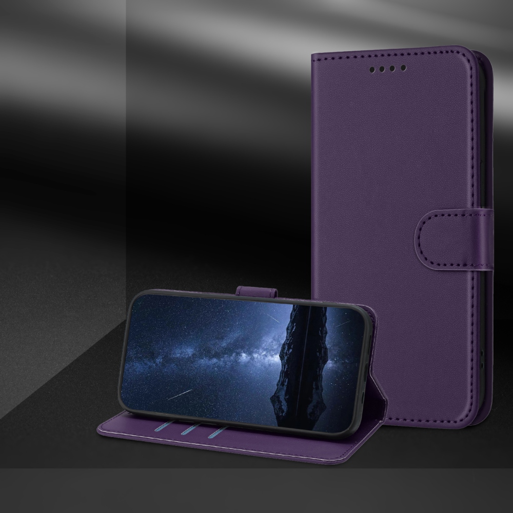 Solid knižkové puzdro na Xiaomi 17 Ultra - fialové