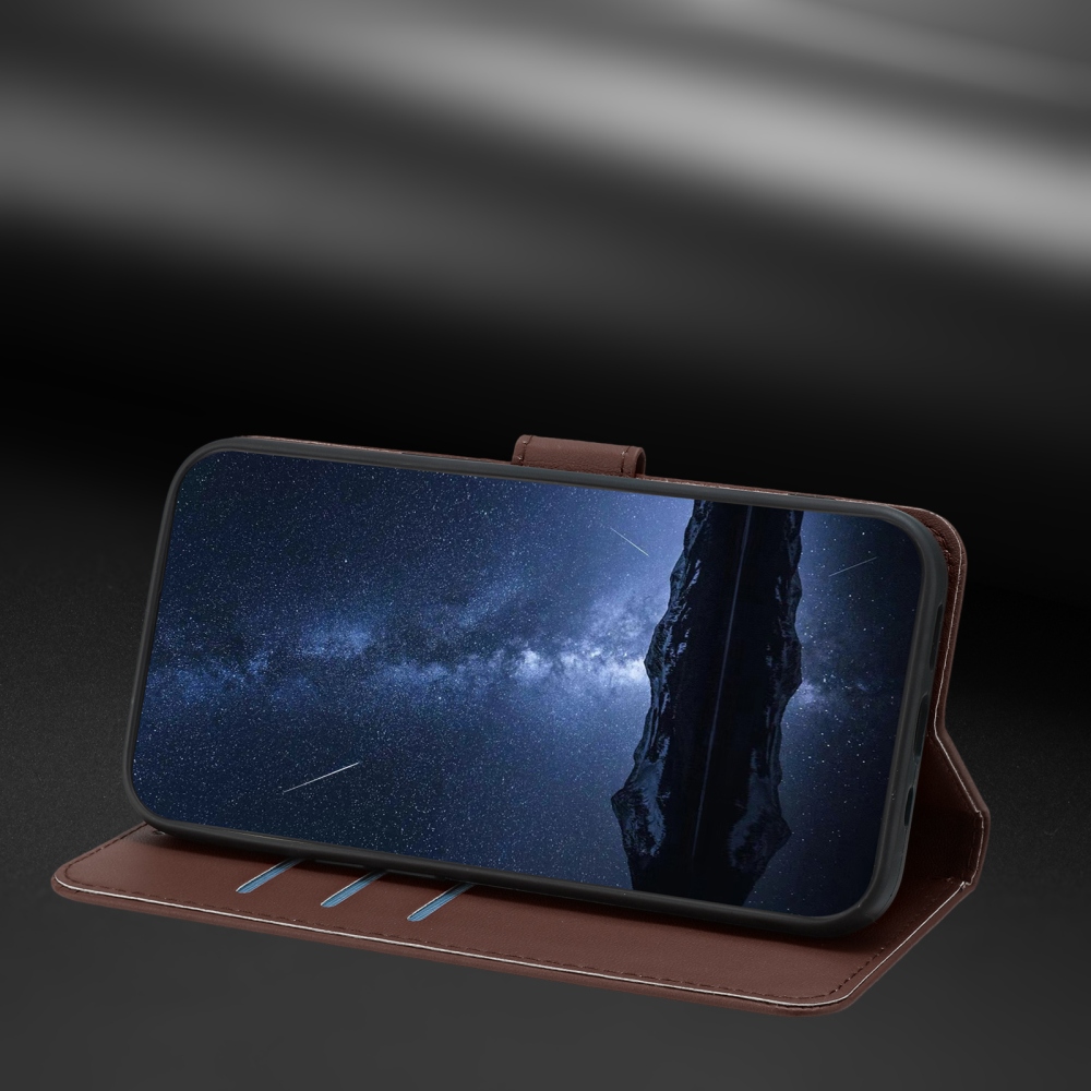 Solid knižkové puzdro na Xiaomi 17 Ultra - hnedé