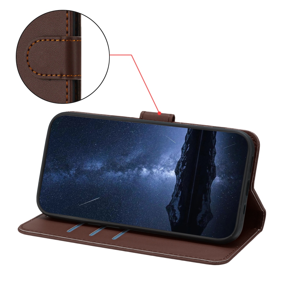 Solid knižkové puzdro na Xiaomi 17 Ultra - hnedé