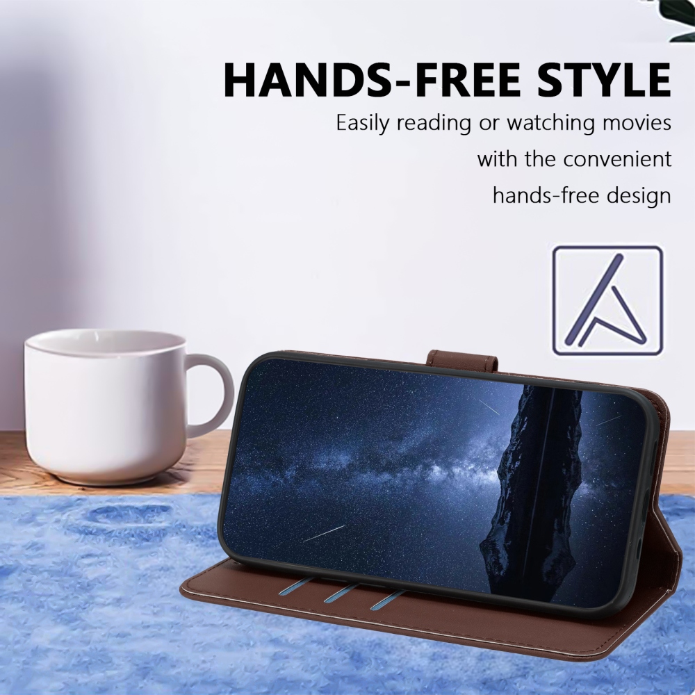 Solid knižkové puzdro na Xiaomi 17 Ultra - hnedé