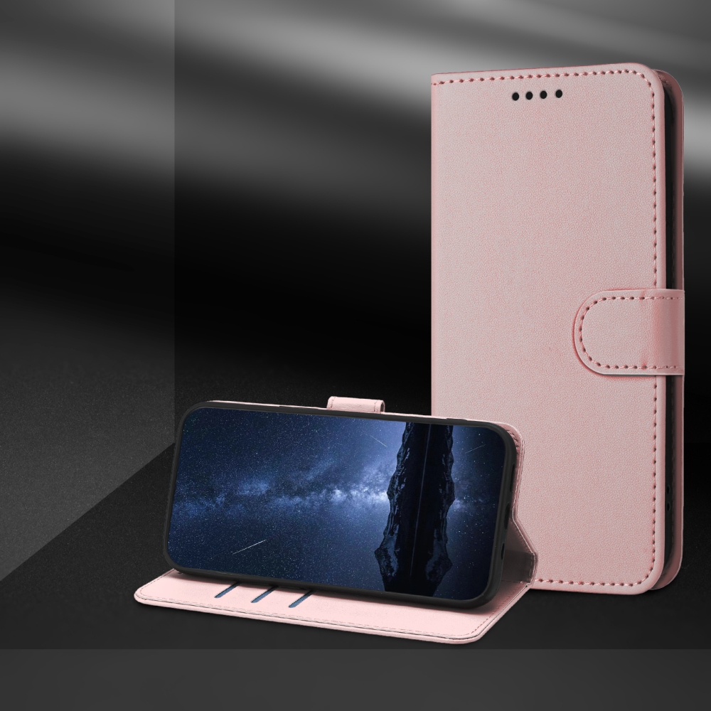 Solid knižkové puzdro na Xiaomi 17 Ultra - ružovozlaté