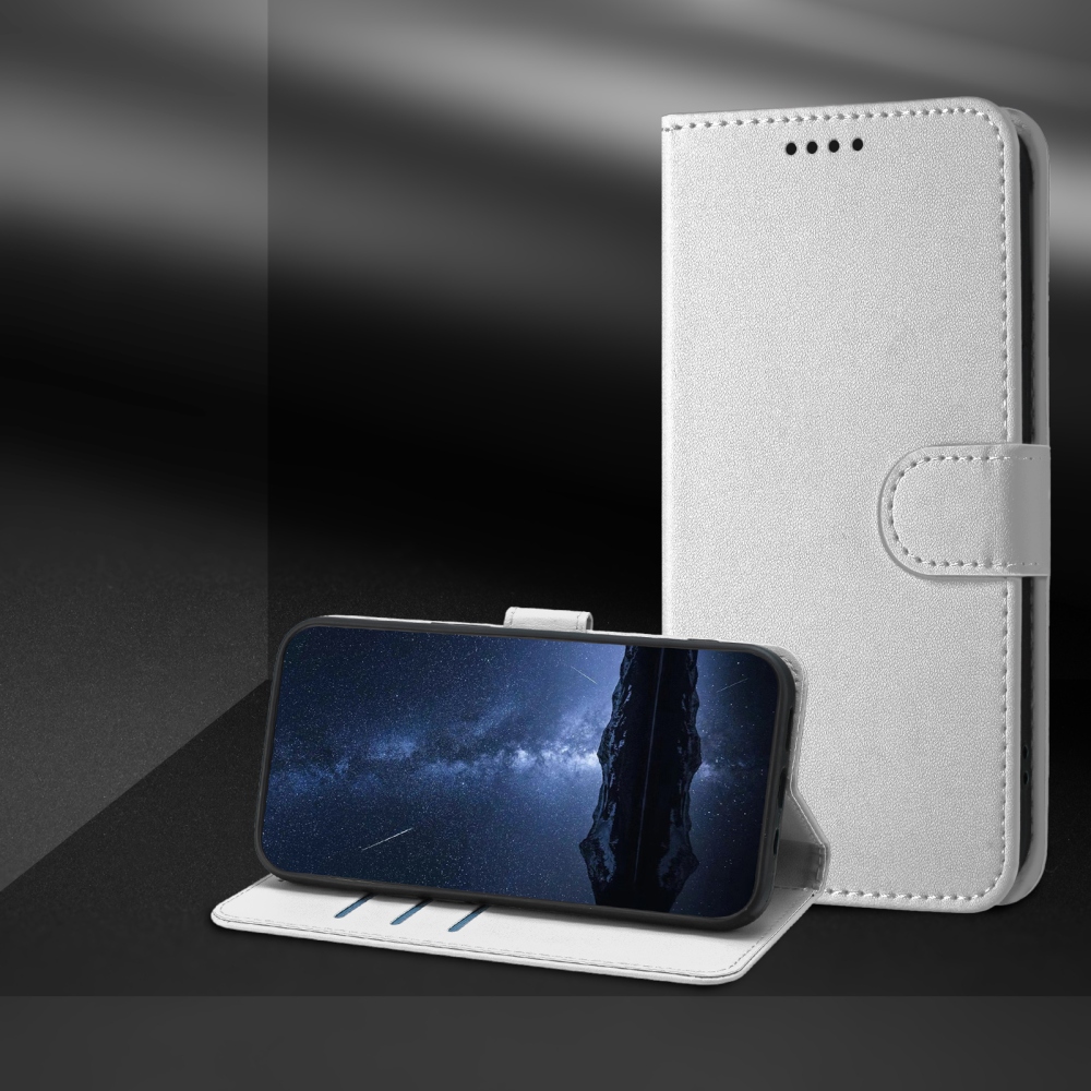 Solid knižkové puzdro na Xiaomi 17 Ultra - strieborné