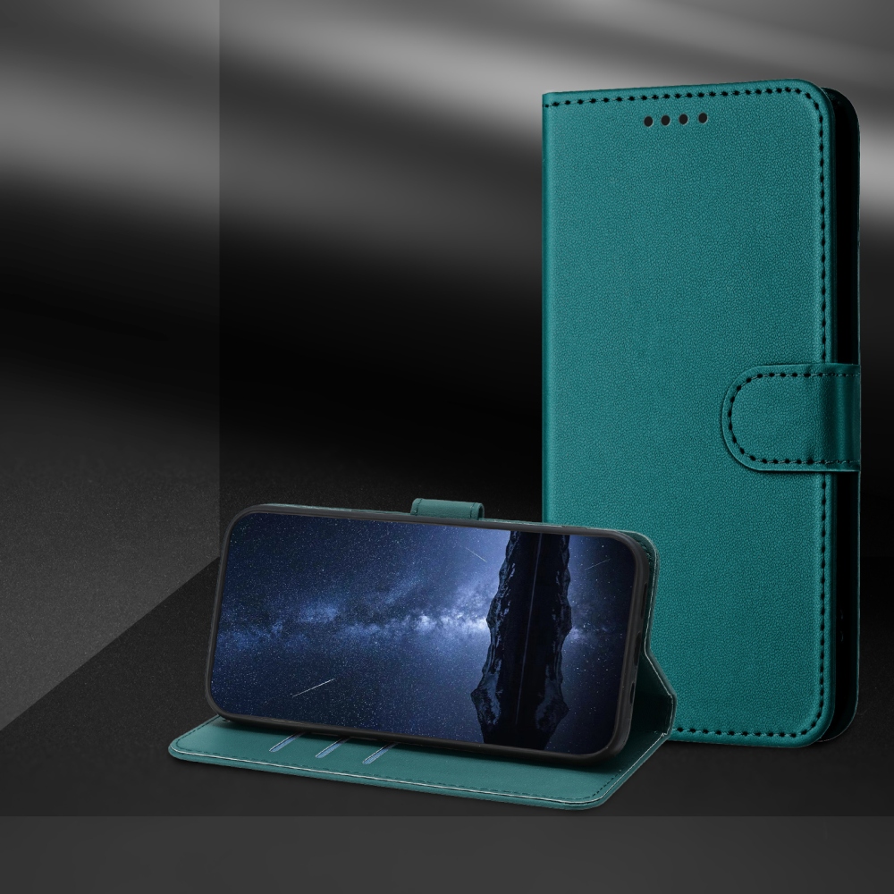 Solid knižkové púzdro na Xiaomi 17 Ultra - zelené