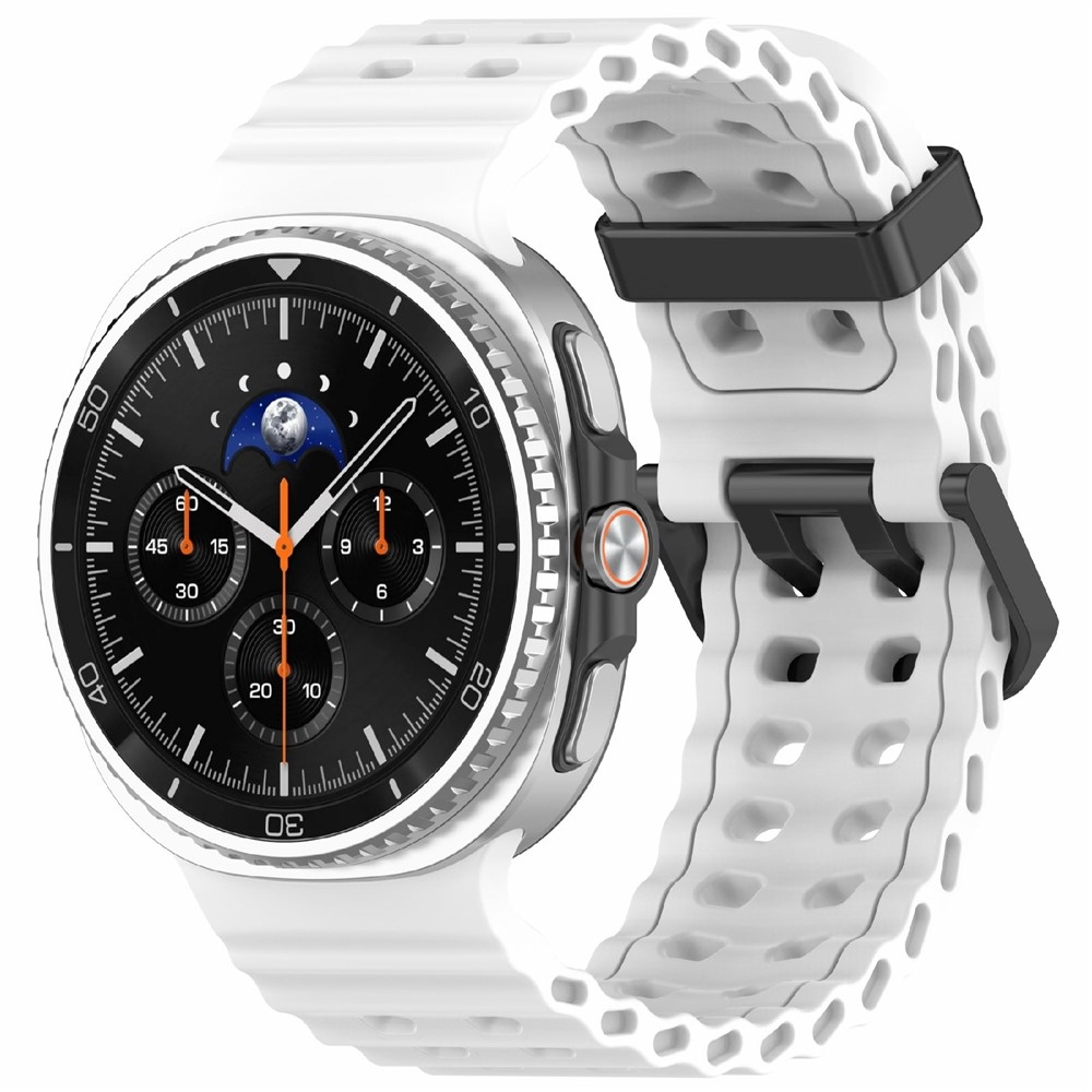 Solid silikónový remienok na Samsung Galaxy Watch8 Classic 46mm/Watch8 44mm/40mm - biely