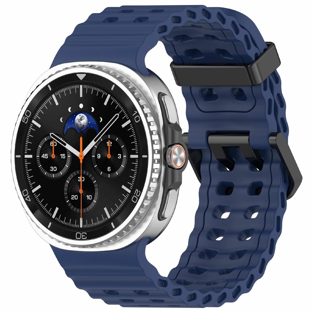 Solid silikónový remienok na Samsung Galaxy Watch8 Classic 46mm/Watch8 44mm/40mm - modrý